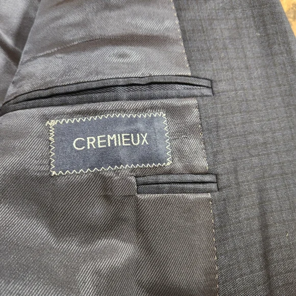 Loro Piano Super 130's Cremieux Blazer Men 44L Blue Grid Check Sport Coat Jacket - Picture 4 of 10